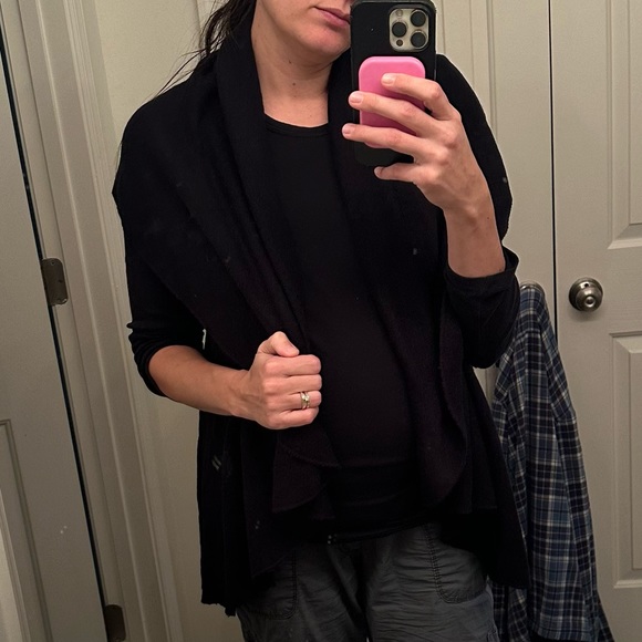 LOOK Black Shawl Vest NWT - Picture 9 of 11